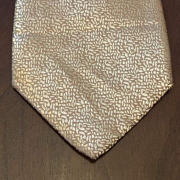 Hi Tie Gold Hand Made 100% Silk Men’s Neck Tie - Picture 1 of 9